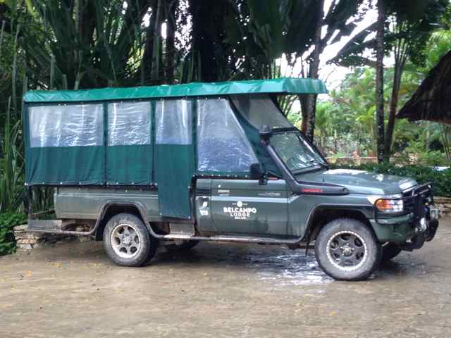 Belcampo resort touring vehicle from Central American rainforest resort project